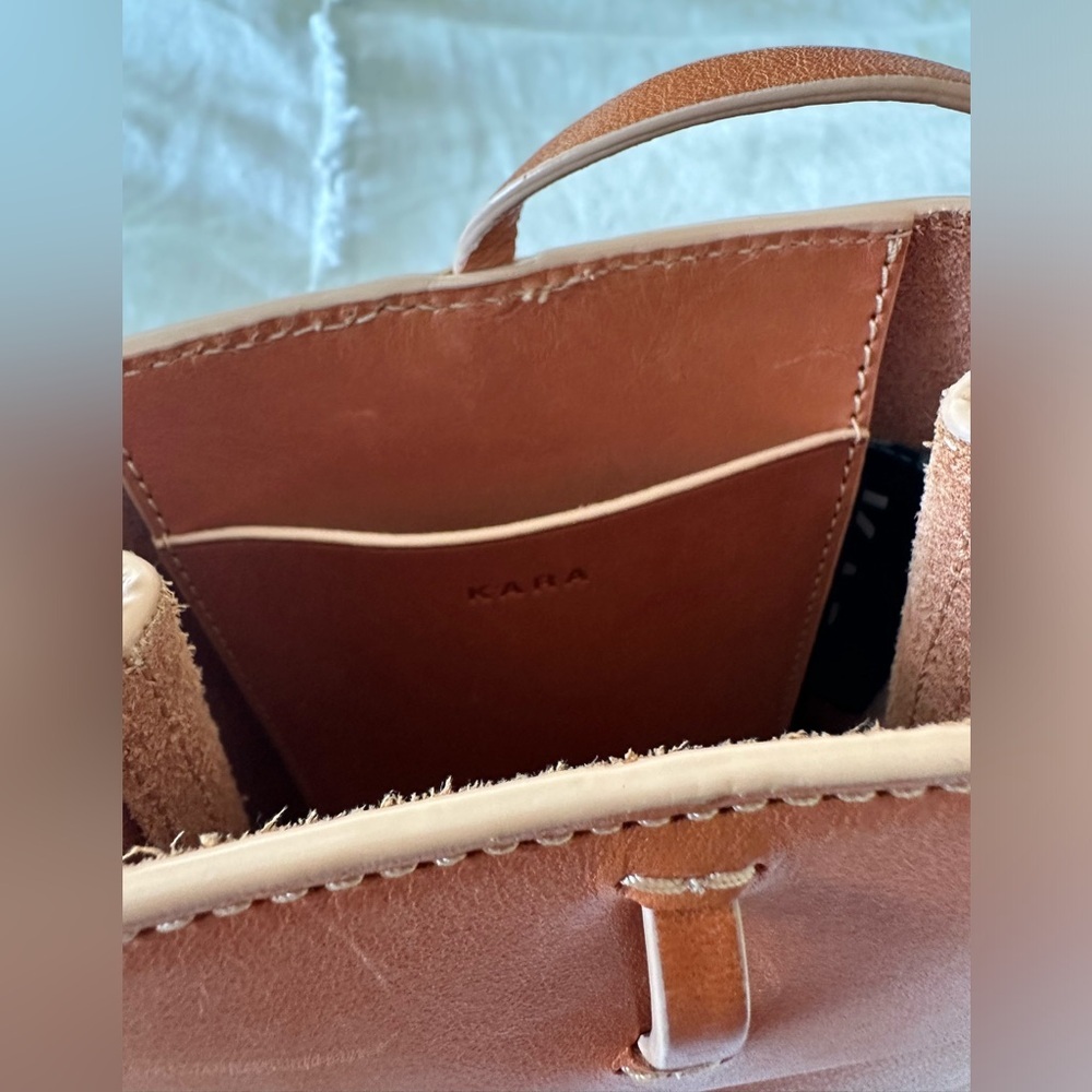 KARA NANO‎ BROWN LEATHER CROSSBODY MINI BAG - Picture 7 of 8